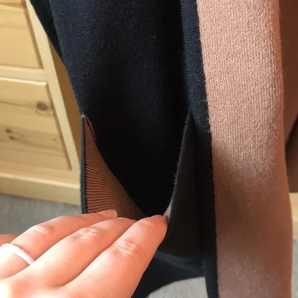Magaschoni Black and Nude Hooded Cardigan Size Small